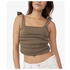 Free People Boulevard Cotton Crop Top NWT, Oregano, Size small $58 NWOT